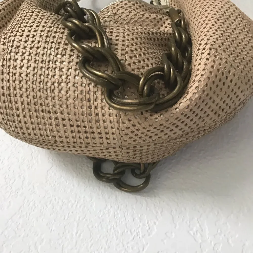 BABEE D LEATHER HOBO W/ CHAIN BAG